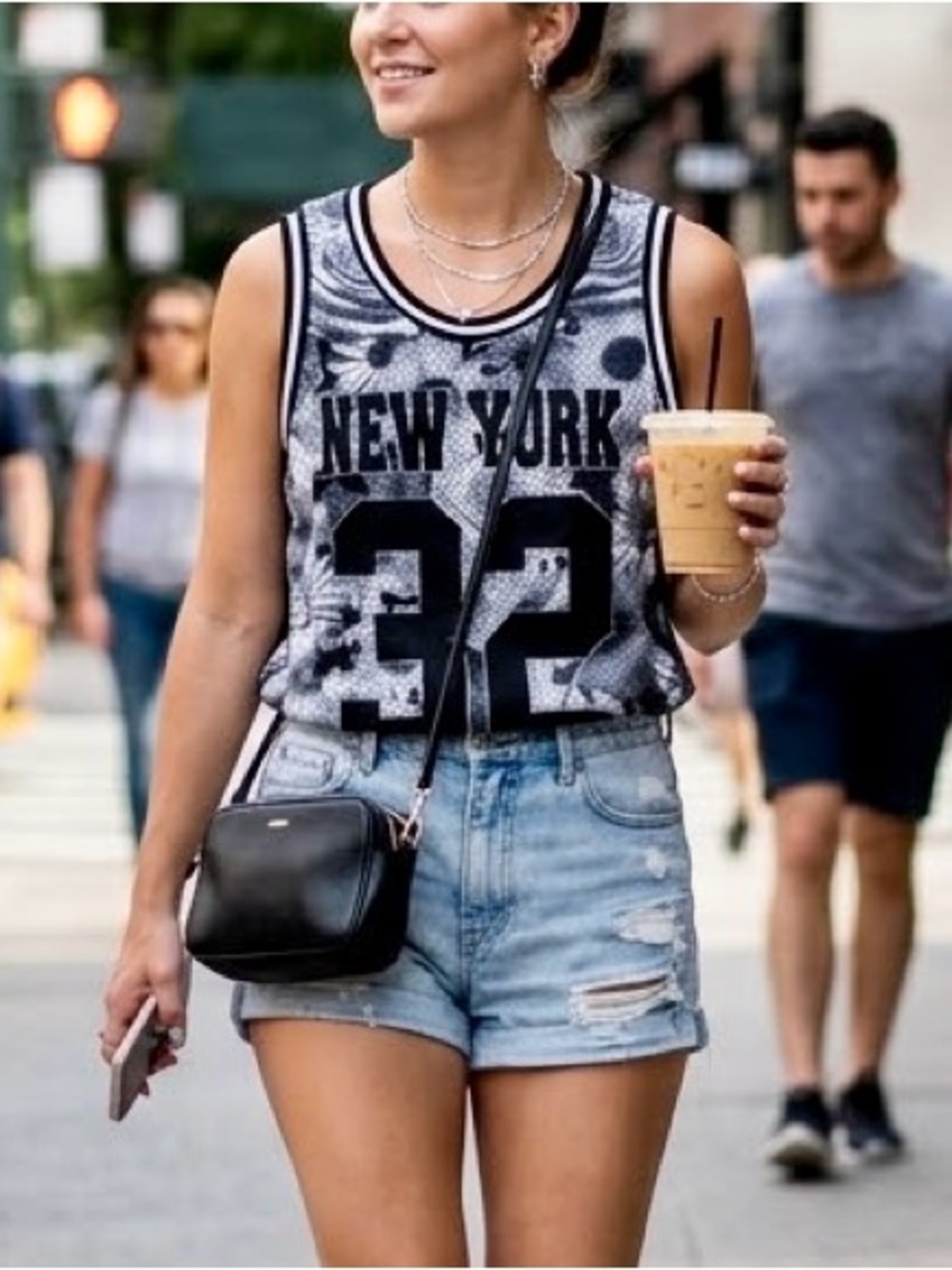 rue21 Floral Basketball Jersey Tank Top New York 32 Women’s Medium